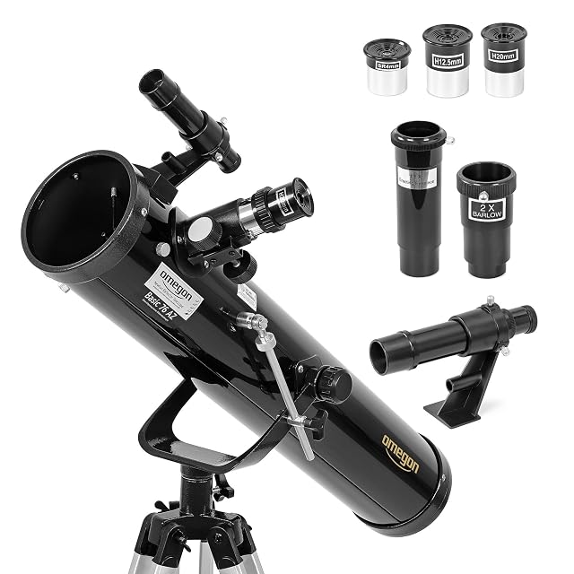 Omegon N 76/700 telescope on its AZ-1 alt-azimuth mount