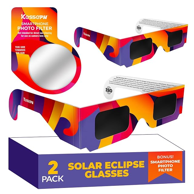 Kesseph eclipse glasses with smartphone solar photo filter