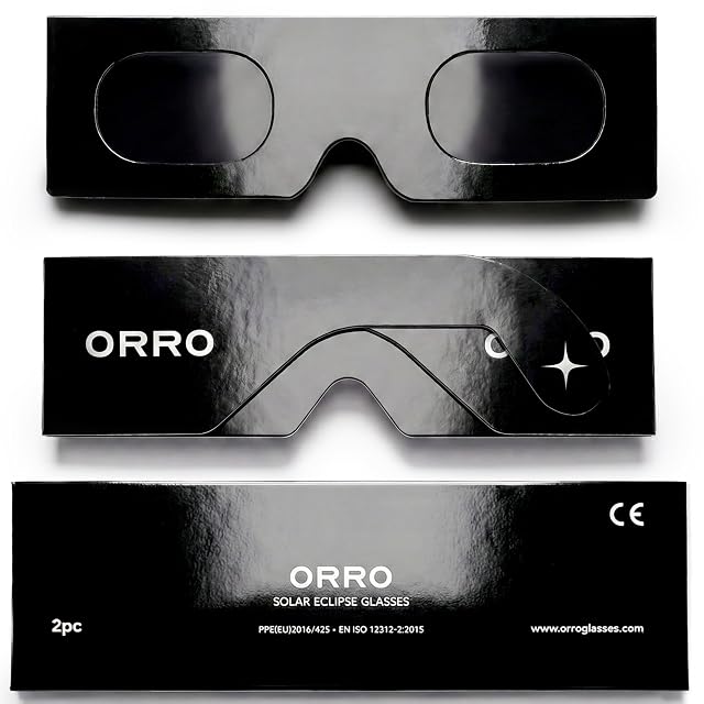 ORRO 45 mm frame eclipse glasses in black