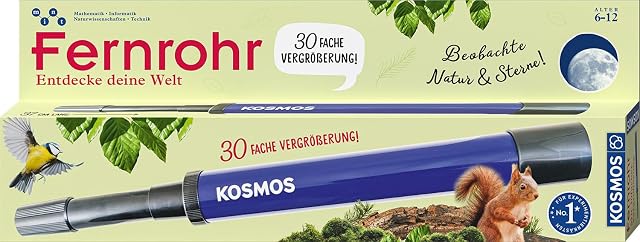 Kosmos metal-bodied children’s telescope with its instruction booklet