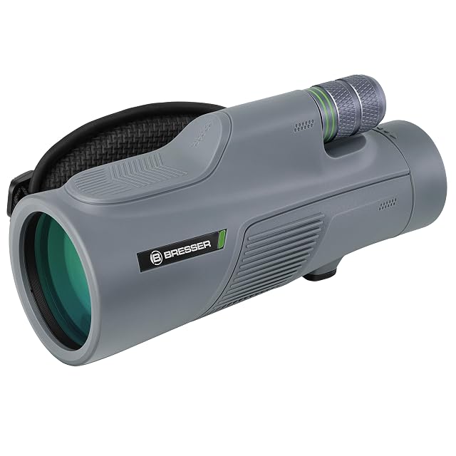 Bresser Wave 12x50 monocular with rubber armour and hand strap