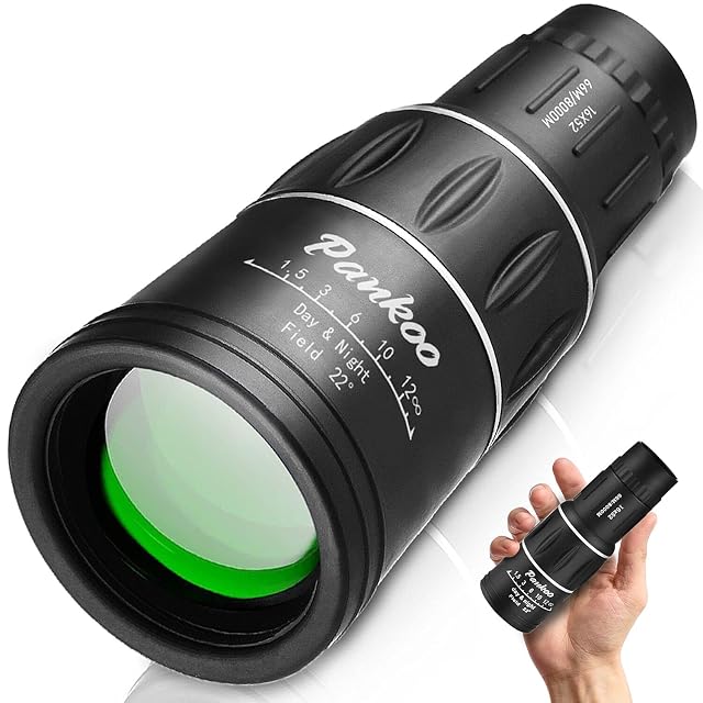 Pankoo 16x52 monocular with rubber-armoured body