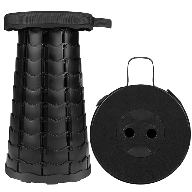 Diealles Shine black telescoping folding stool