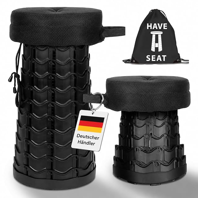 Have A Seat telescoping stool in black with cushion