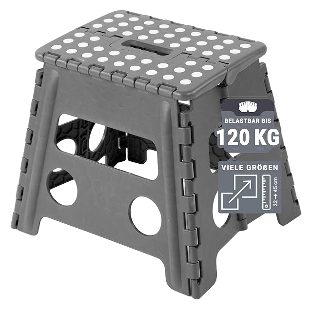 ZOLLNER anthracite folding step stool