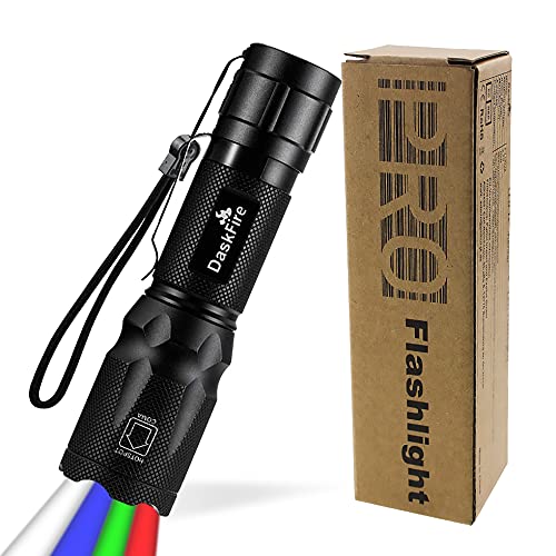 DaskFire 4-in-1 LED torch with red, green and blue light