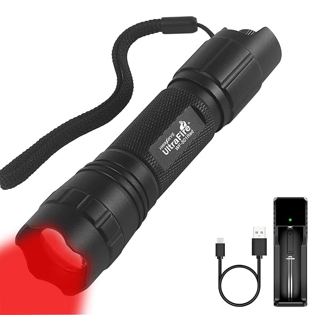 UltraFire 501R red LED torch with zoom head