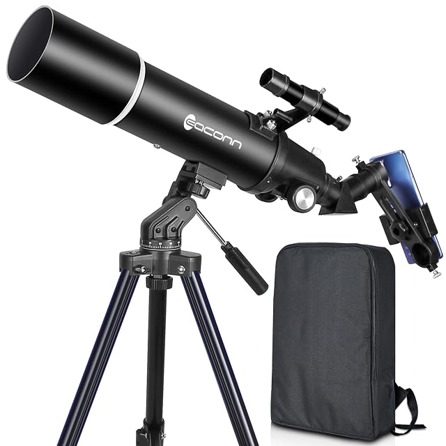 EACONN E-80AZ refractor with its backpack and adjustable tripod
