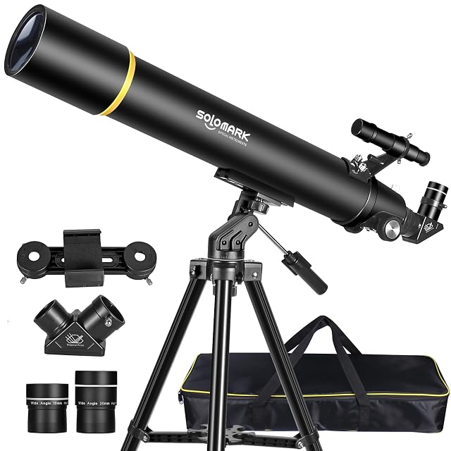 SOLOMARK 80900 refractor on its full-height aluminium tripod