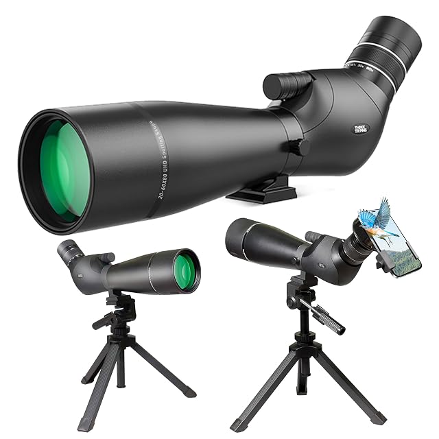 Three Triping 20-60x80 ED spotting scope with rubber armour