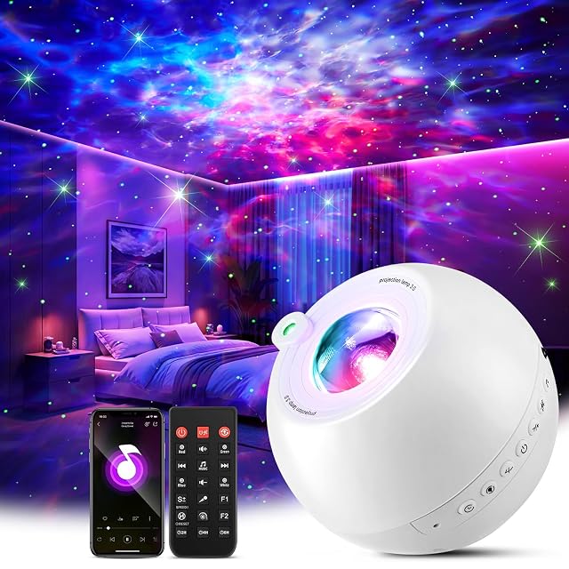 One Fire galaxy projector bedside lamp projecting stars and nebula