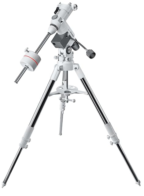 Bresser Messier EXOS-2 equatorial mount on its aluminium tripod